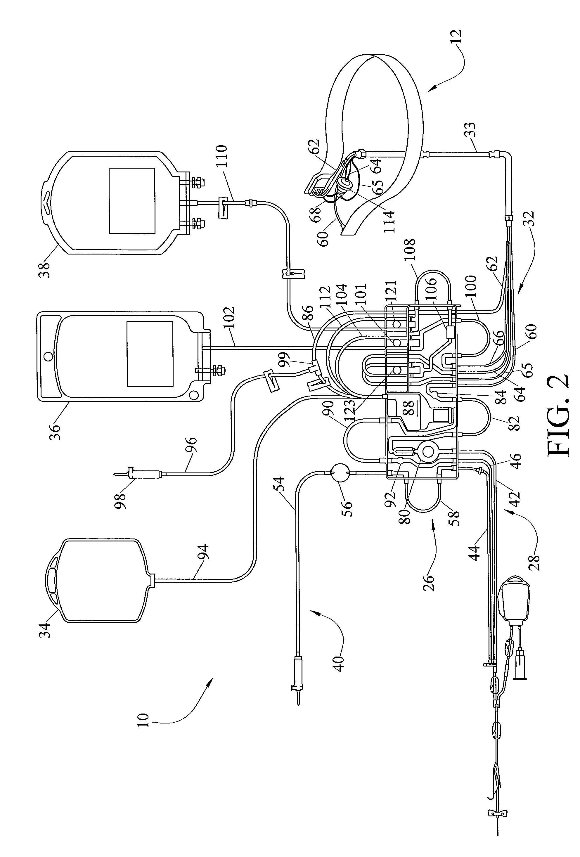 System for blood separation with side-tapped separation chamber