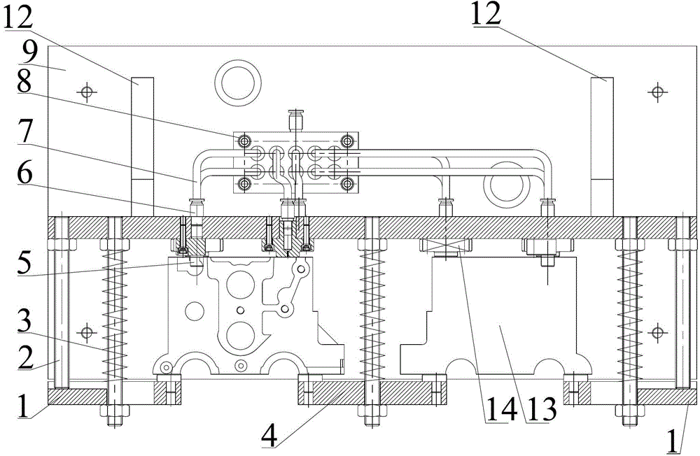 Engine cylinder head end face drilling and milling method