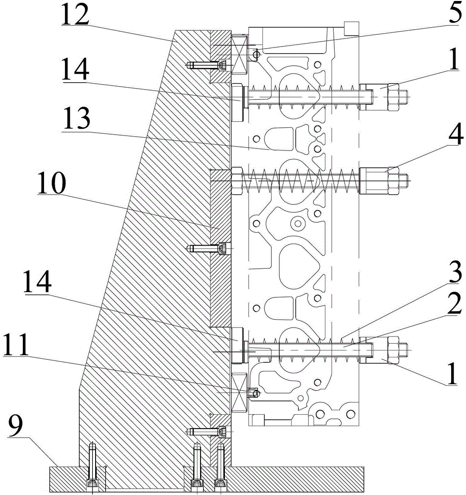 Engine cylinder head end face drilling and milling method