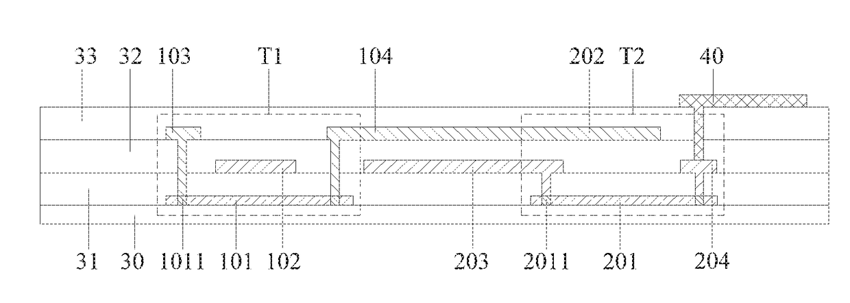 Array substrate of OLED display device and method for manufacturing the same