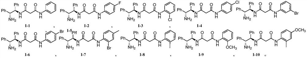 Chiral primary amine malonamide compound as well as preparation method and application thereof