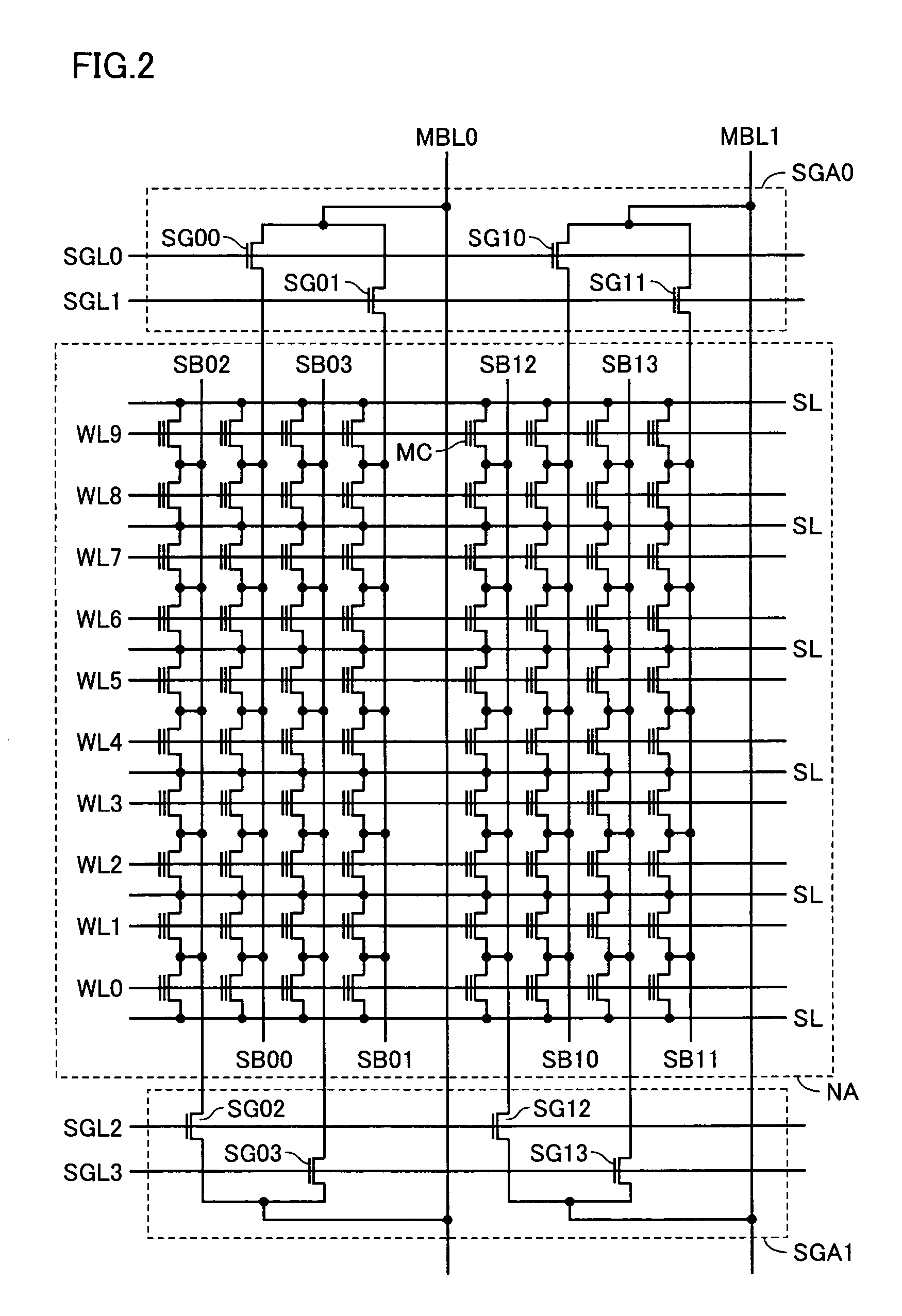 Nonvolatile semiconductor memory device including high efficiency and low cost redundant structure