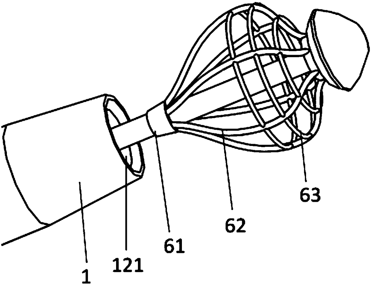 Remaining type thrombus removing and urethral catheterization device