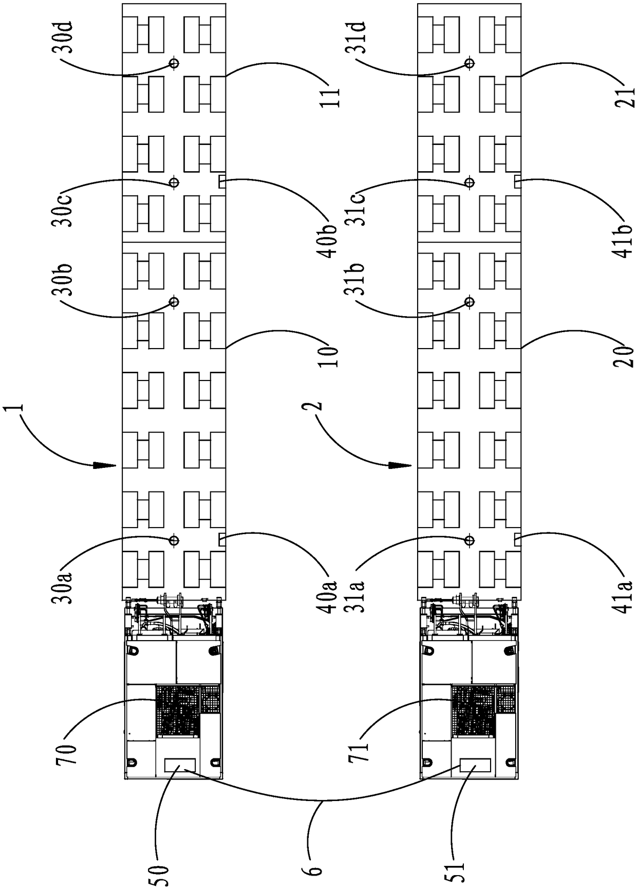 Hydraulic modular trailer fast positioning device and positioning method