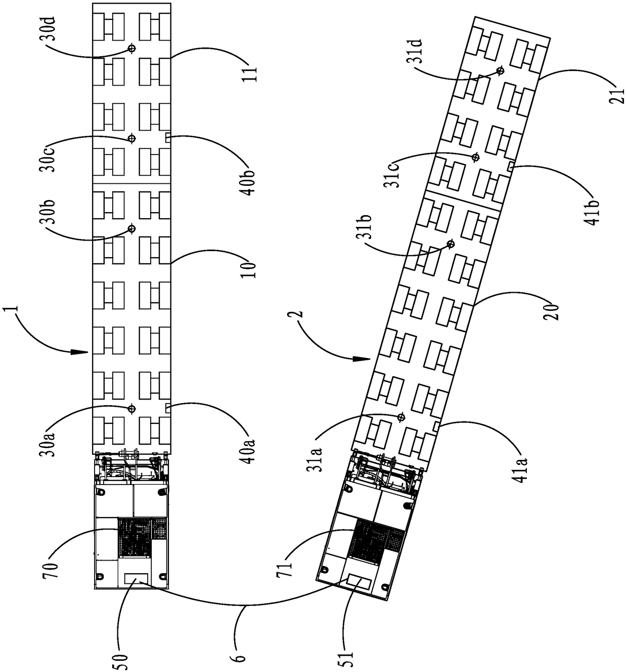 Hydraulic modular trailer fast positioning device and positioning method