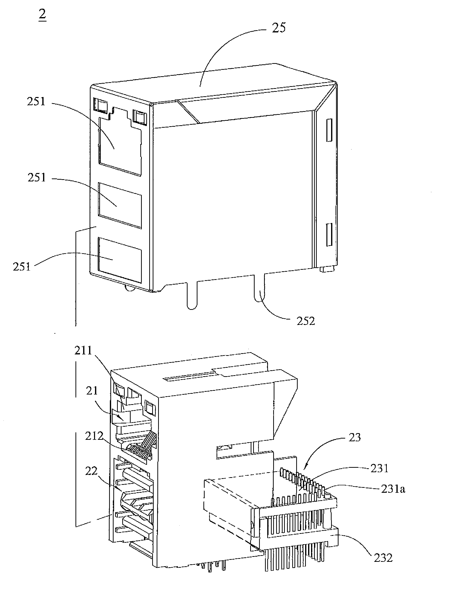Network device and connection module thereof