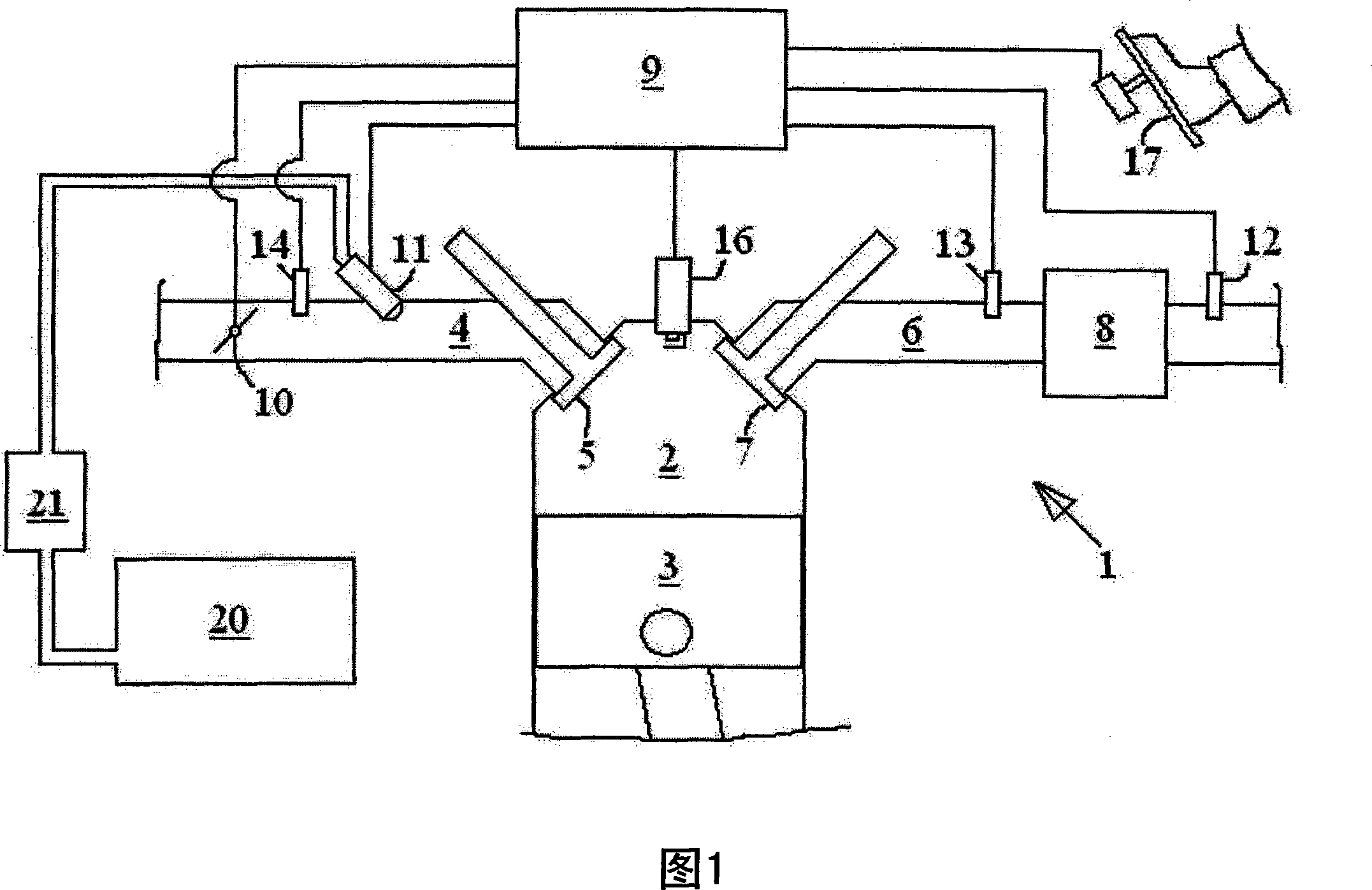 Exhaust gas treatment device regeneration inhibiting fuel combustion in engine cylinder