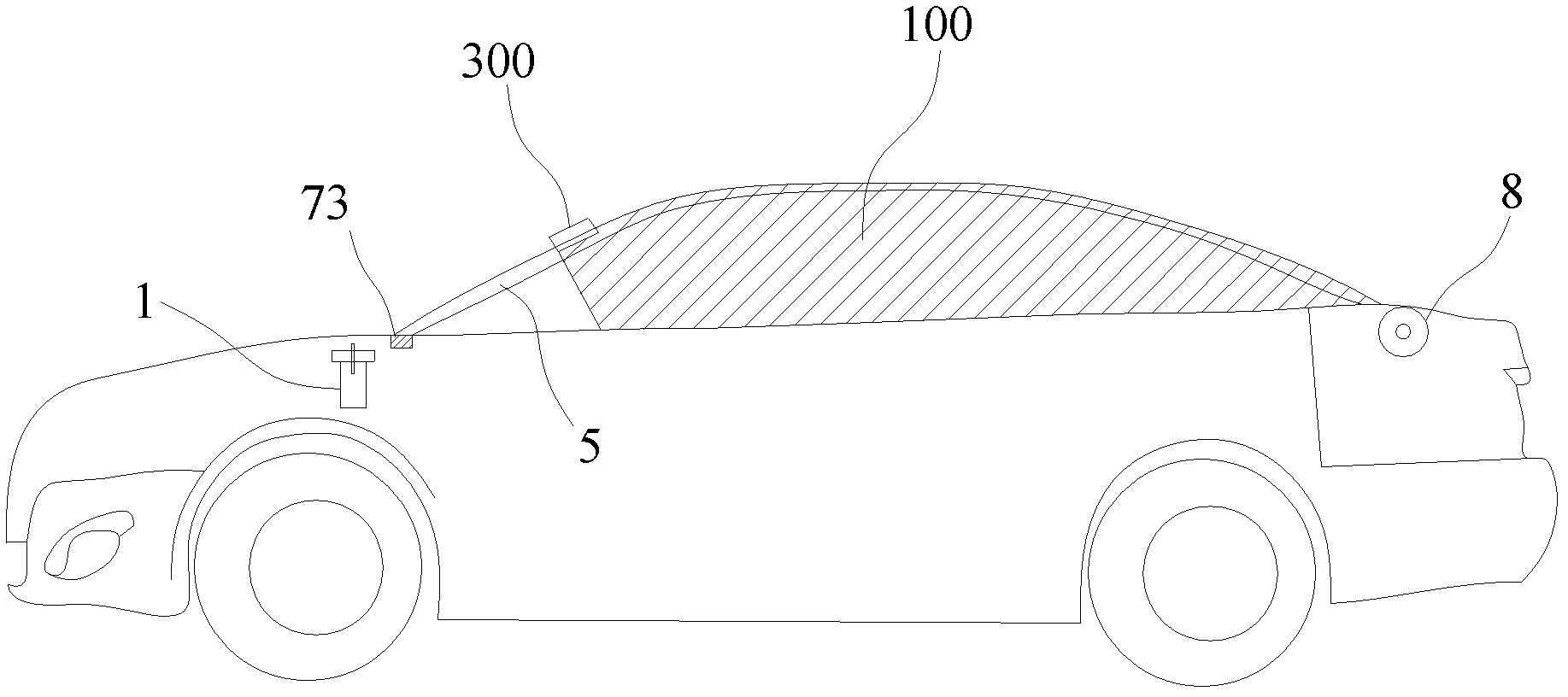 Concealed-type fully-automatic sun-shading device for automobile