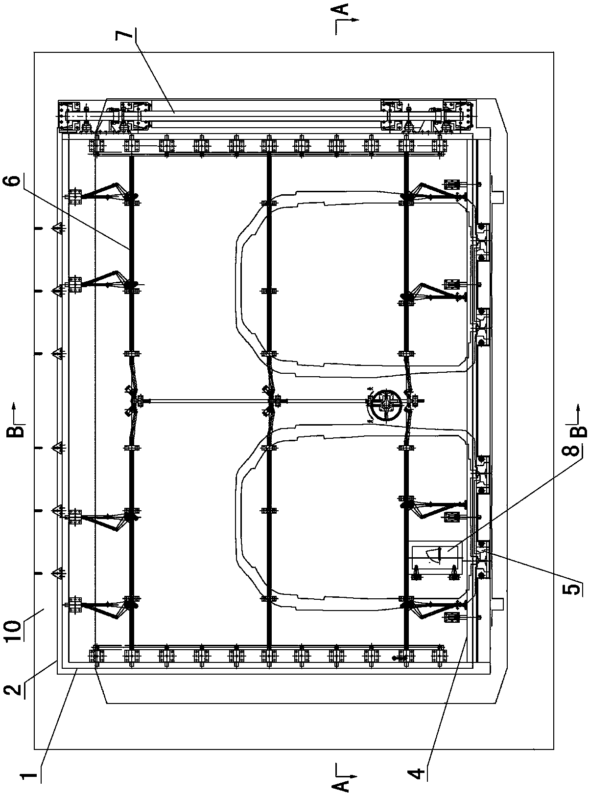 Oversized single-leaf protection airtight separation door for single-tunnel double-line section of metro