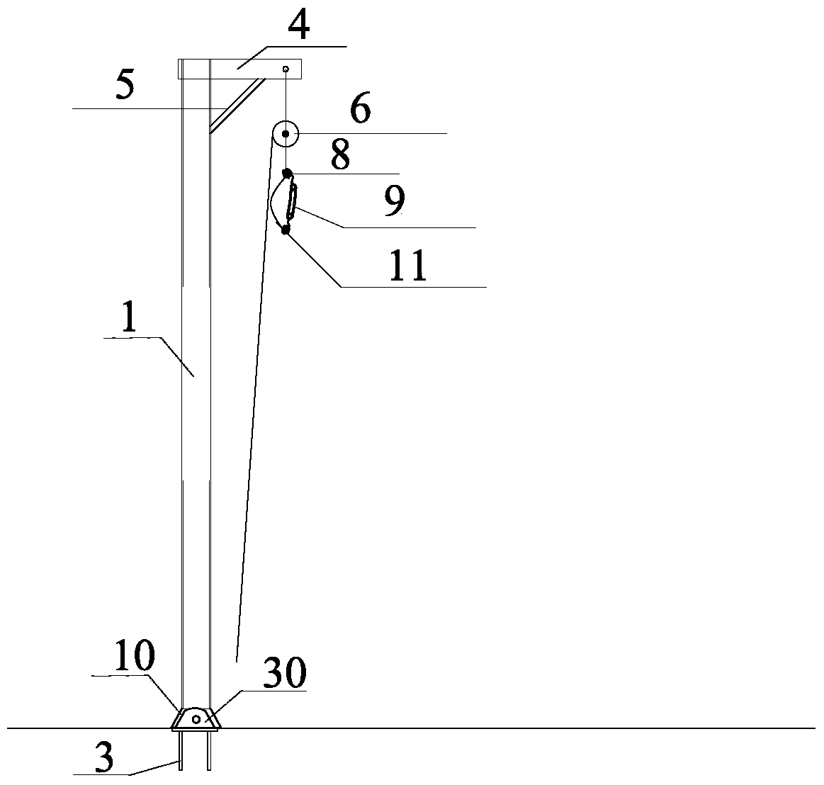 A movable independent pole hoisting device and its hoisting method