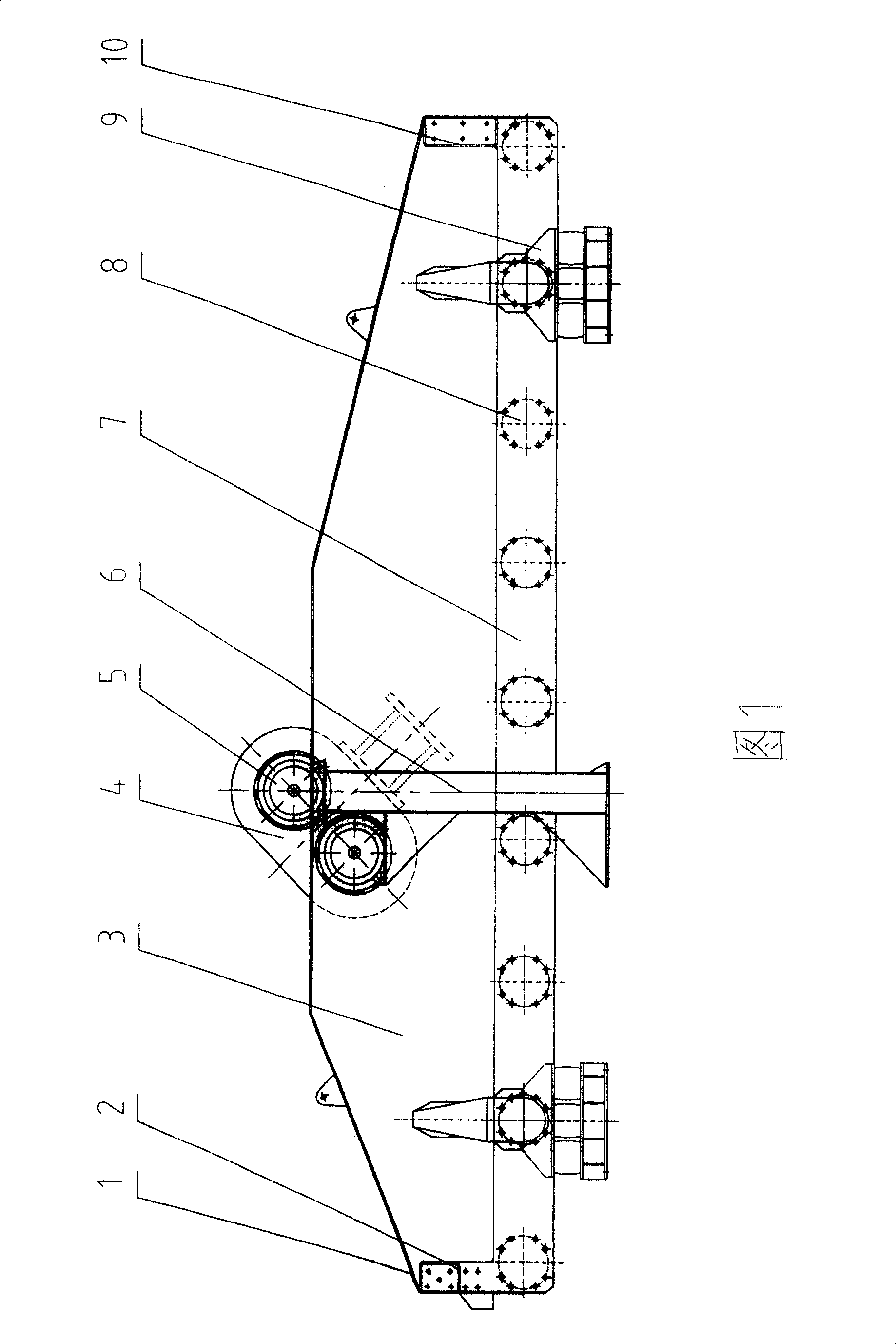 Plate type static-indeterminant combination bearing beam oversize vibration screen