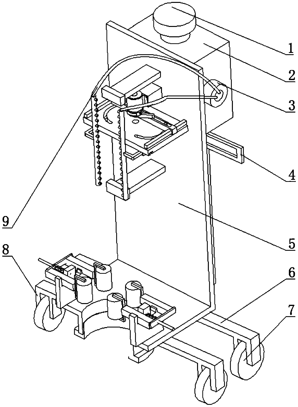 A device for whitening the surface of a tree trunk