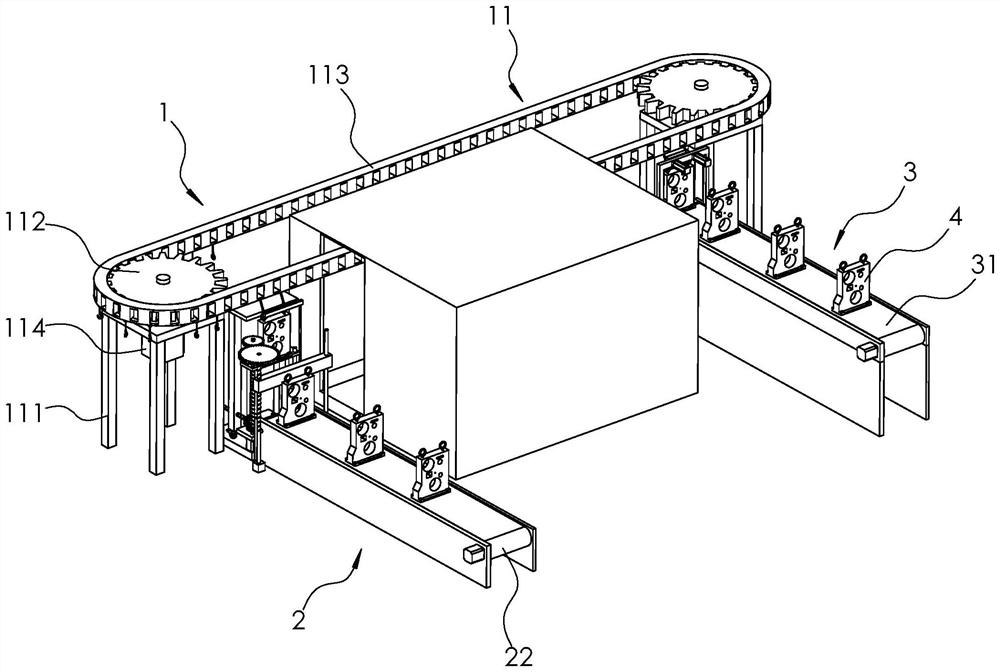 Conveying device for die-casting machine base