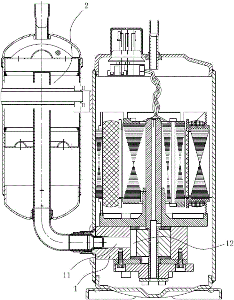 Air suction structure of rotary cylinder piston compressor and rotary cylinder piston compressor