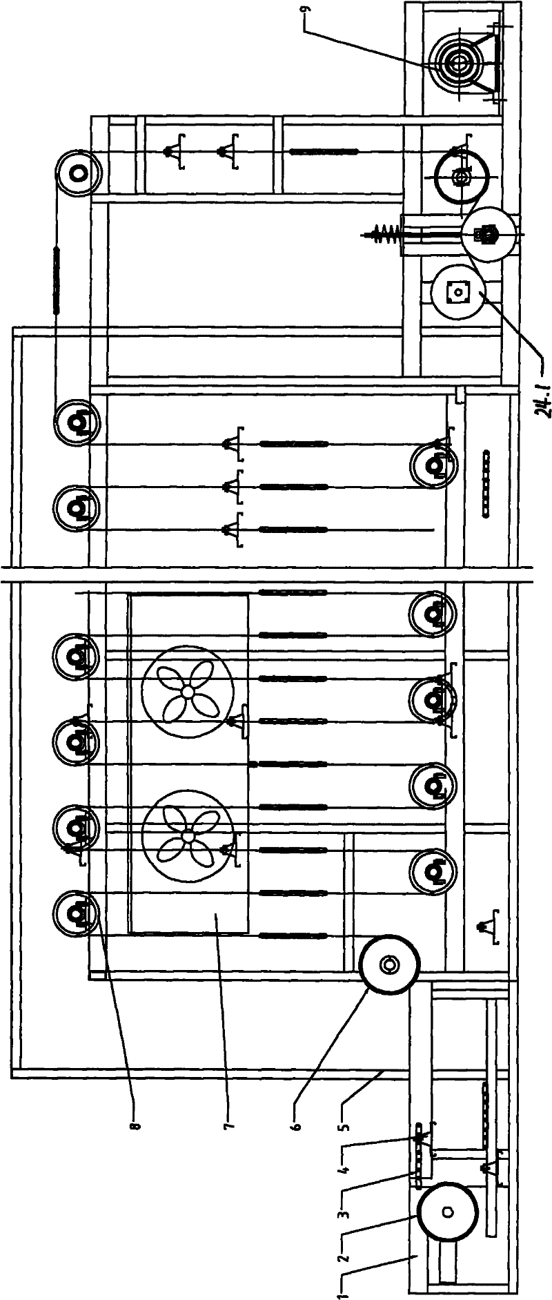 Full-automatic material transportation and cooling system without manual work station