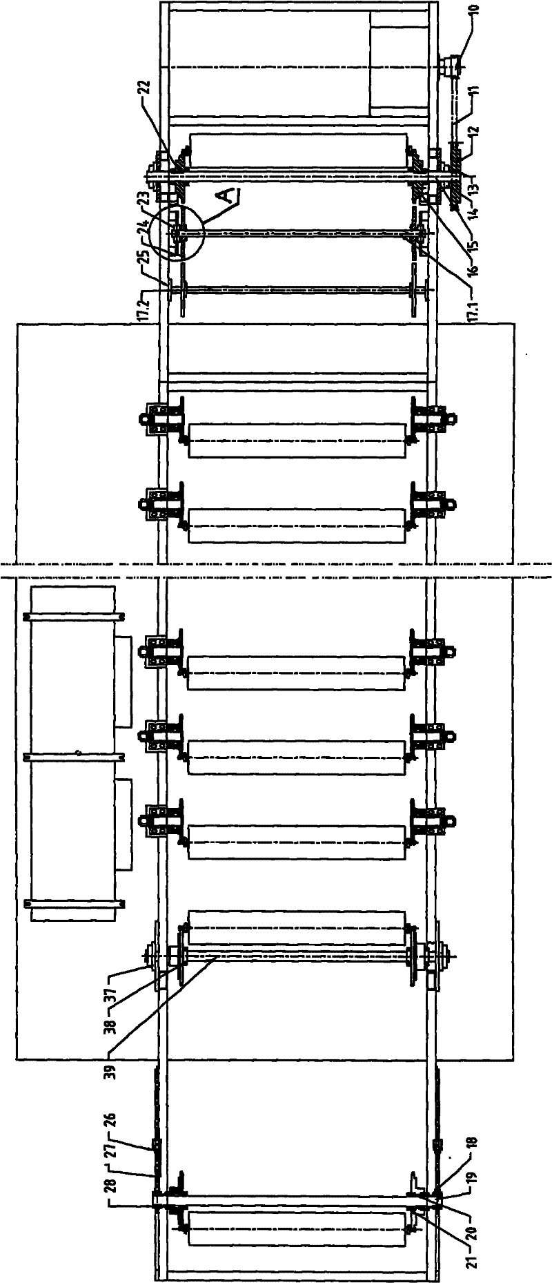 Full-automatic material transportation and cooling system without manual work station