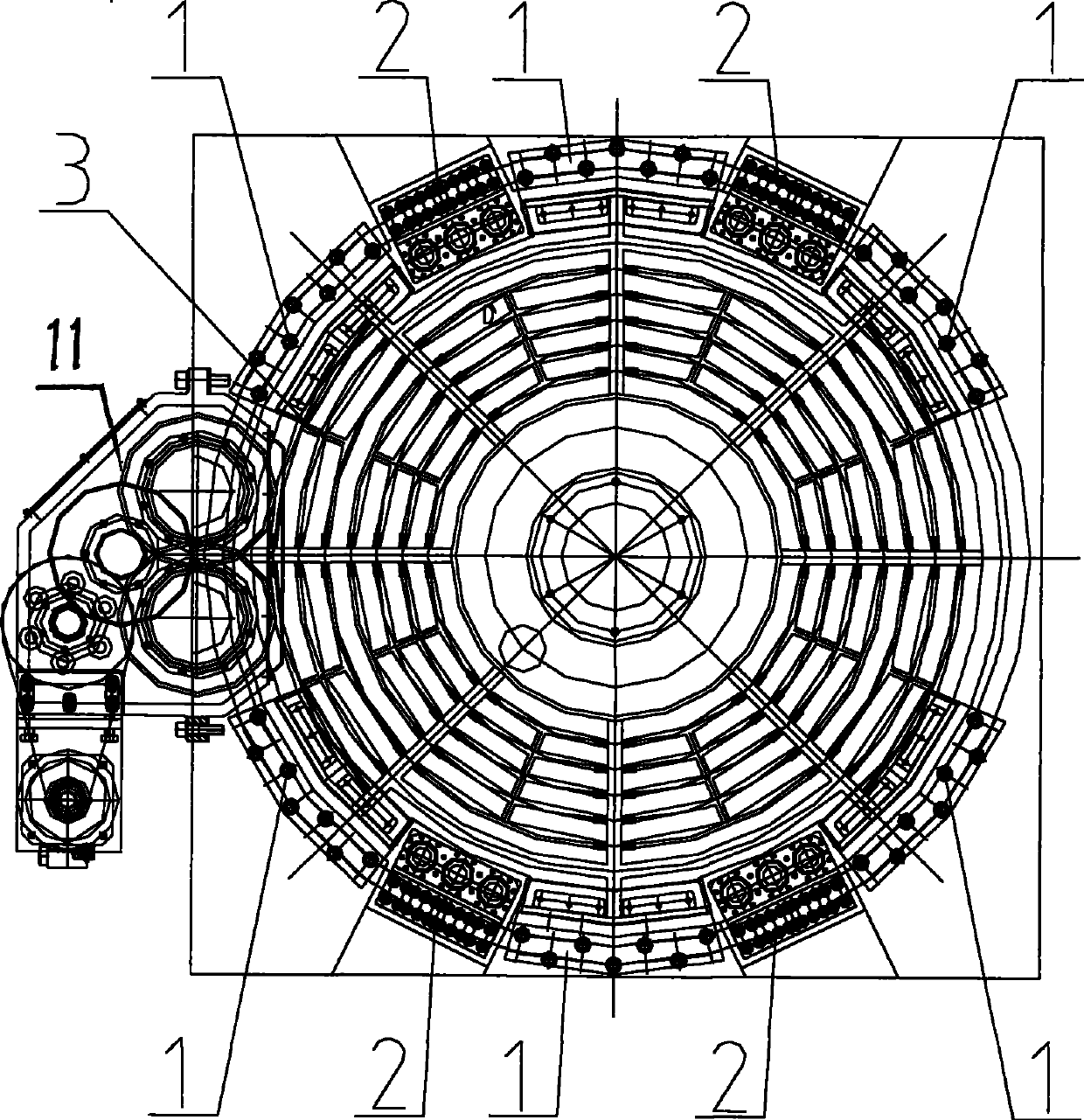 Closed type static pressure turntable and bidirectional piston clamping mechanism thereof