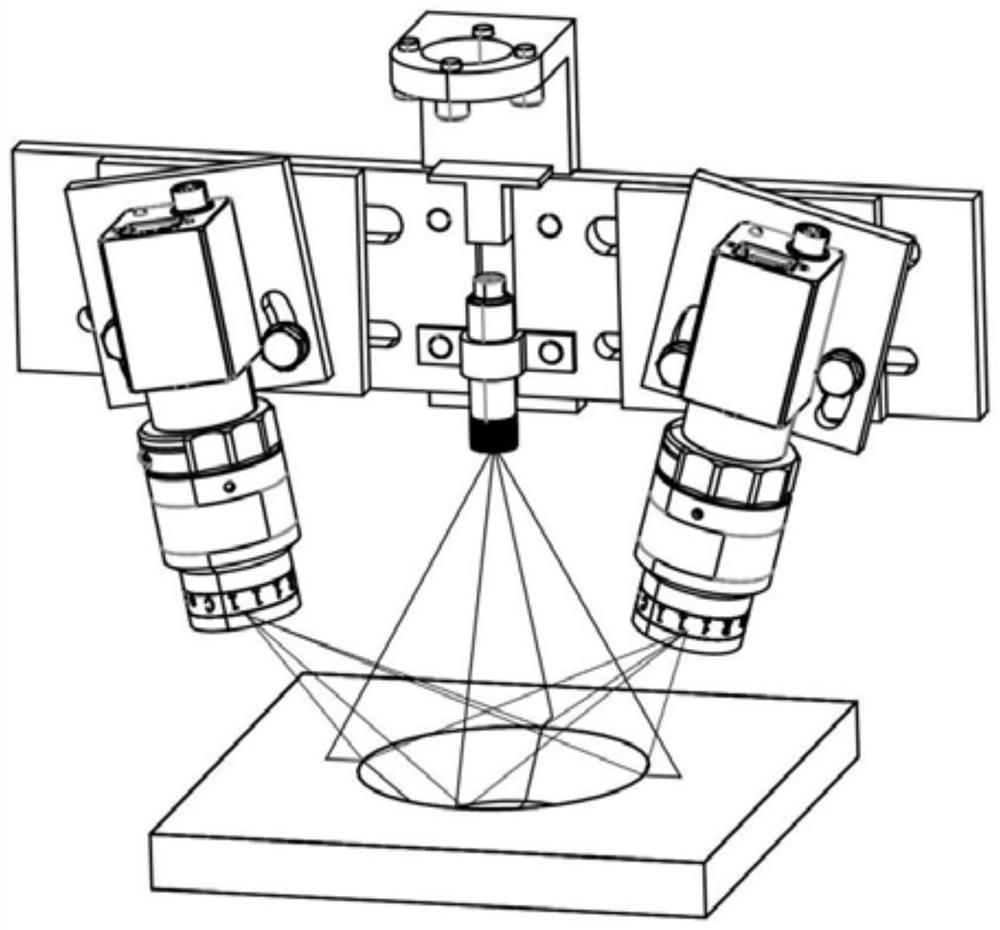 Binocular vision different-plane round hole detection method based on cross laser