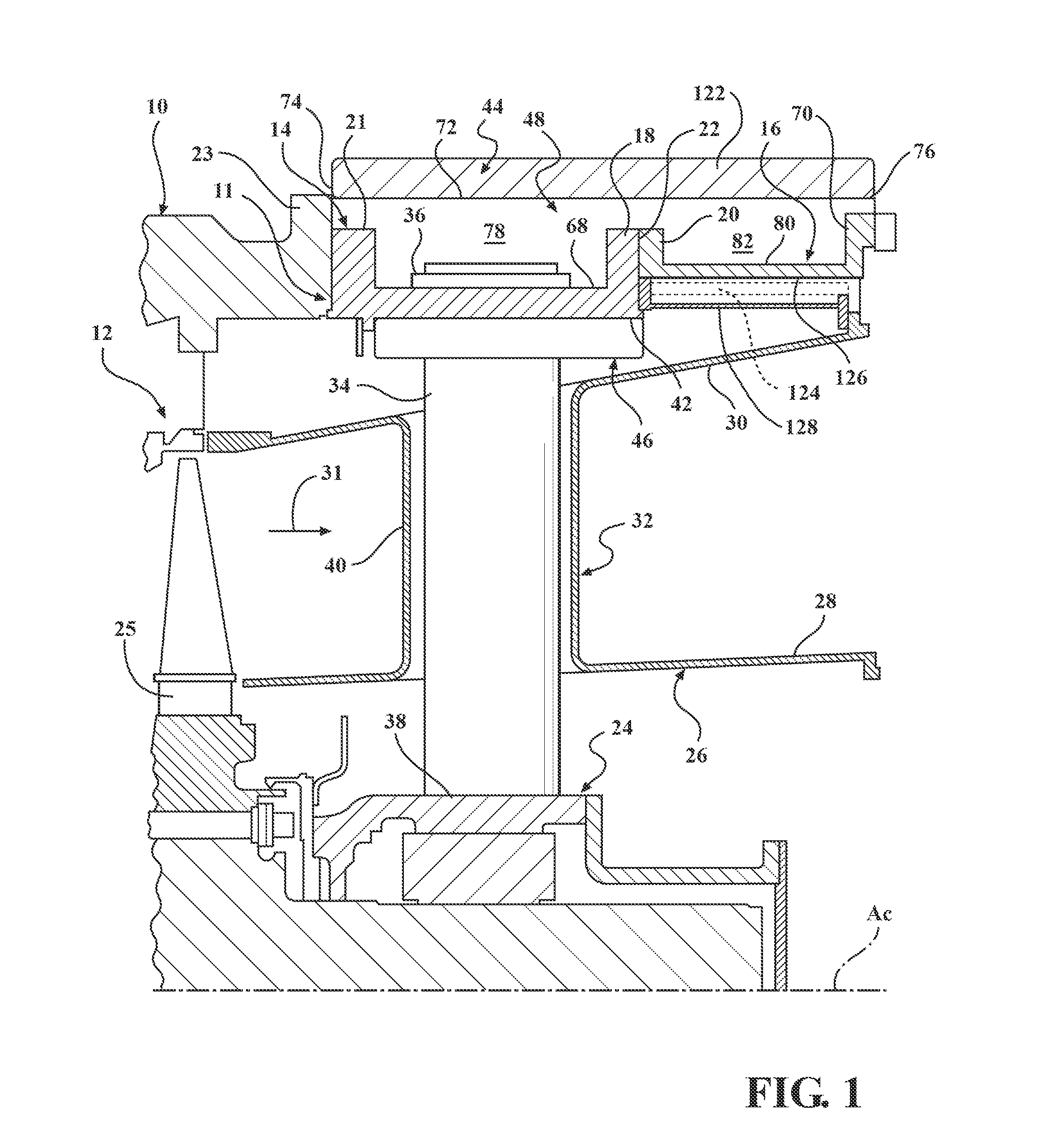 Gas turbine outer case active ambient cooling including air exhaust into a sub-ambient region of exhaust flow