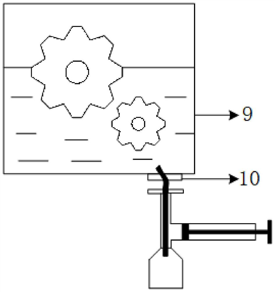 Sampling device for fan gearbox lubricating oil and use method of sampling device