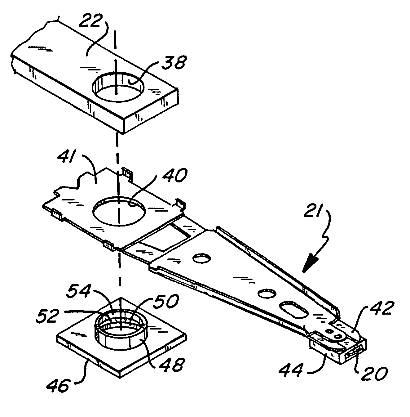 Method of reducing torque out retention values in de-swaging of actuator of disk drive