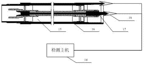 Detection device for underground coal mine drill rod length and fault and using method thereof