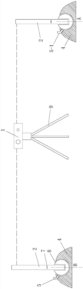 Measuring scale and measuring method for automatically-centralized level gauge