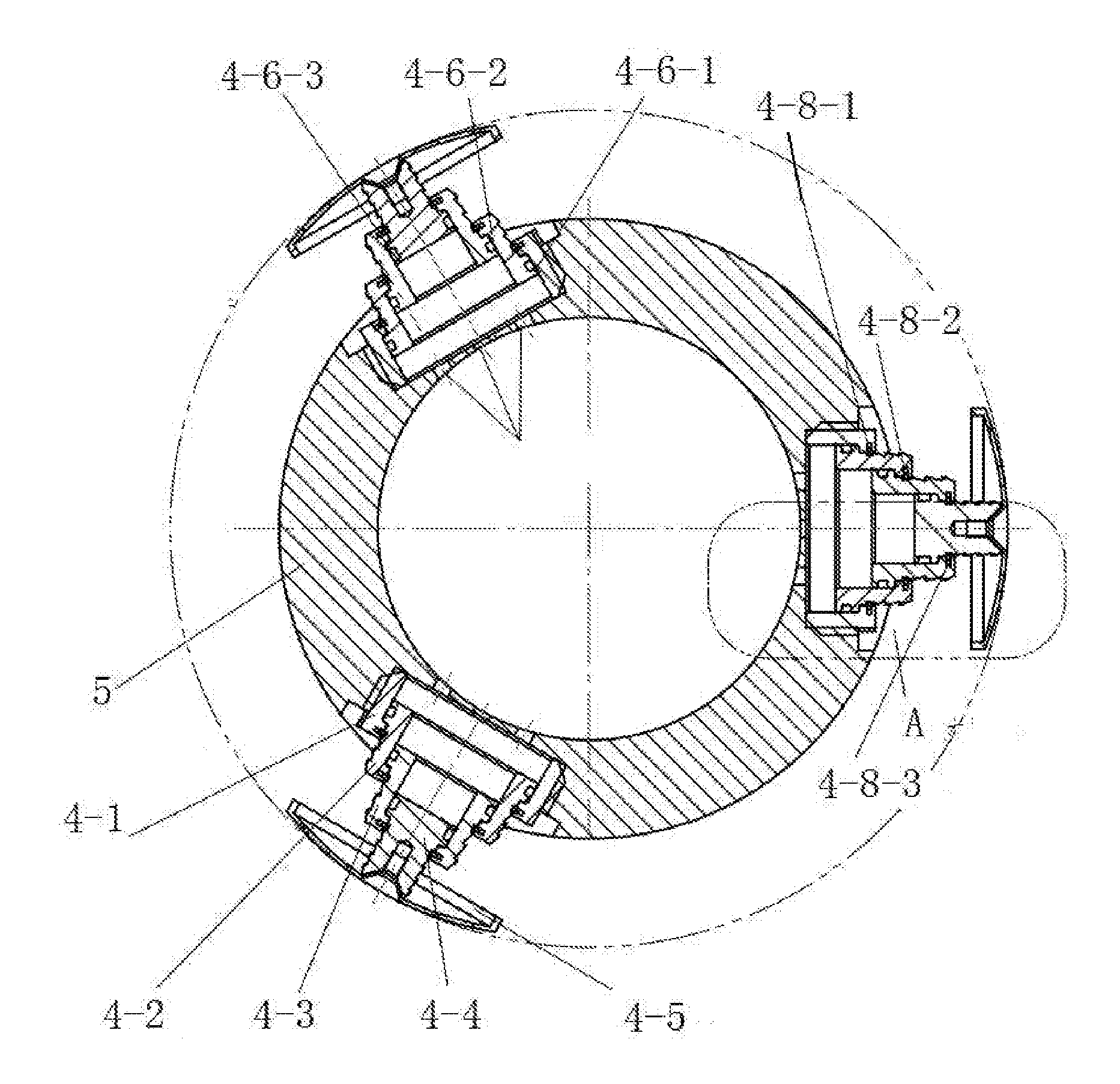 A downhole-started self-locking casing centralizer