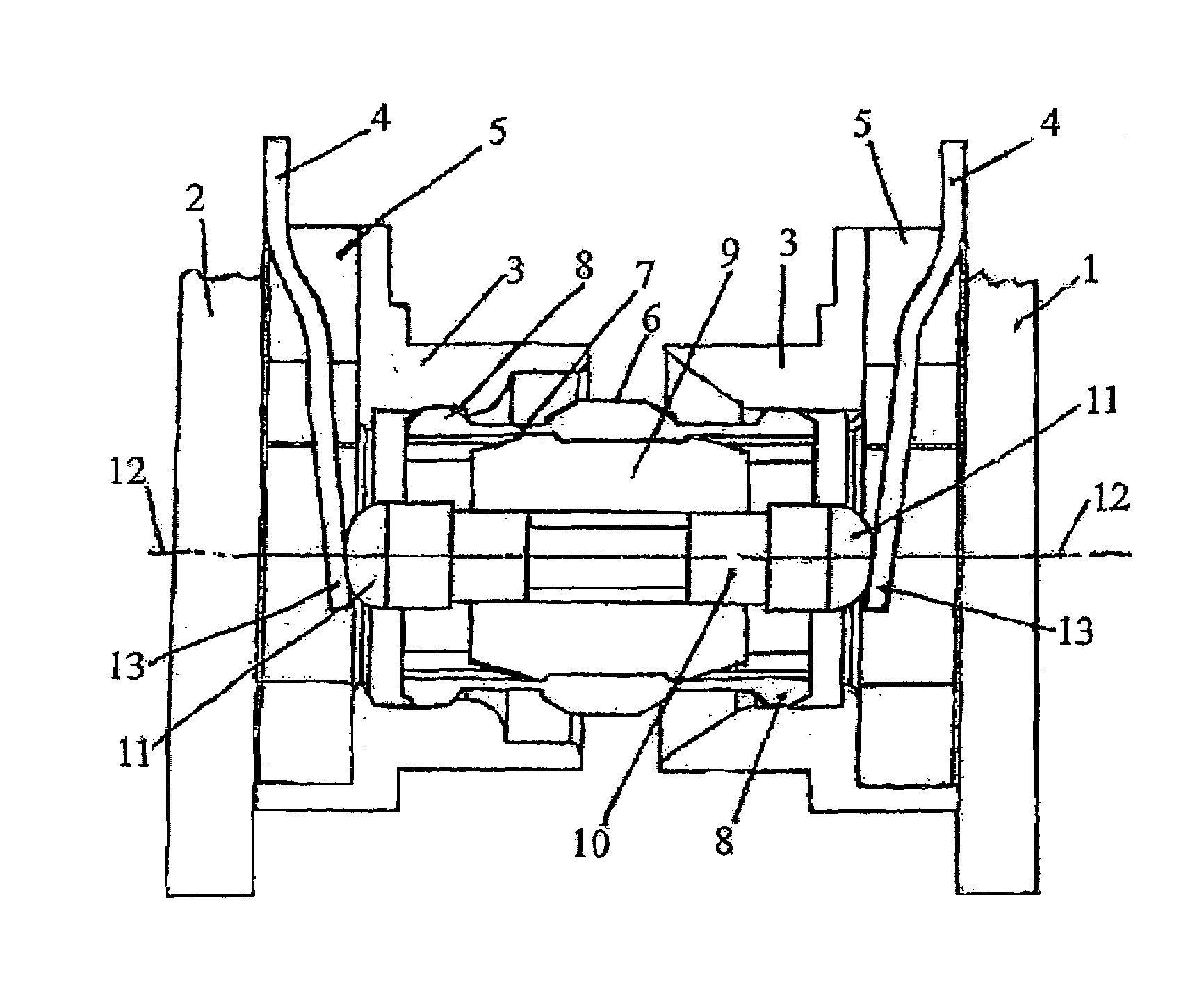 Coaxial plug-and-socket connector having resilient tolerance compensation