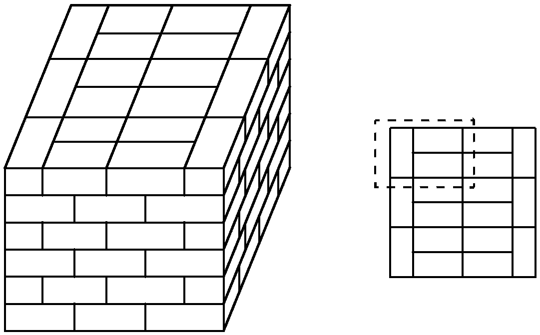 Stacking unit of water permeable bricks and stacking method