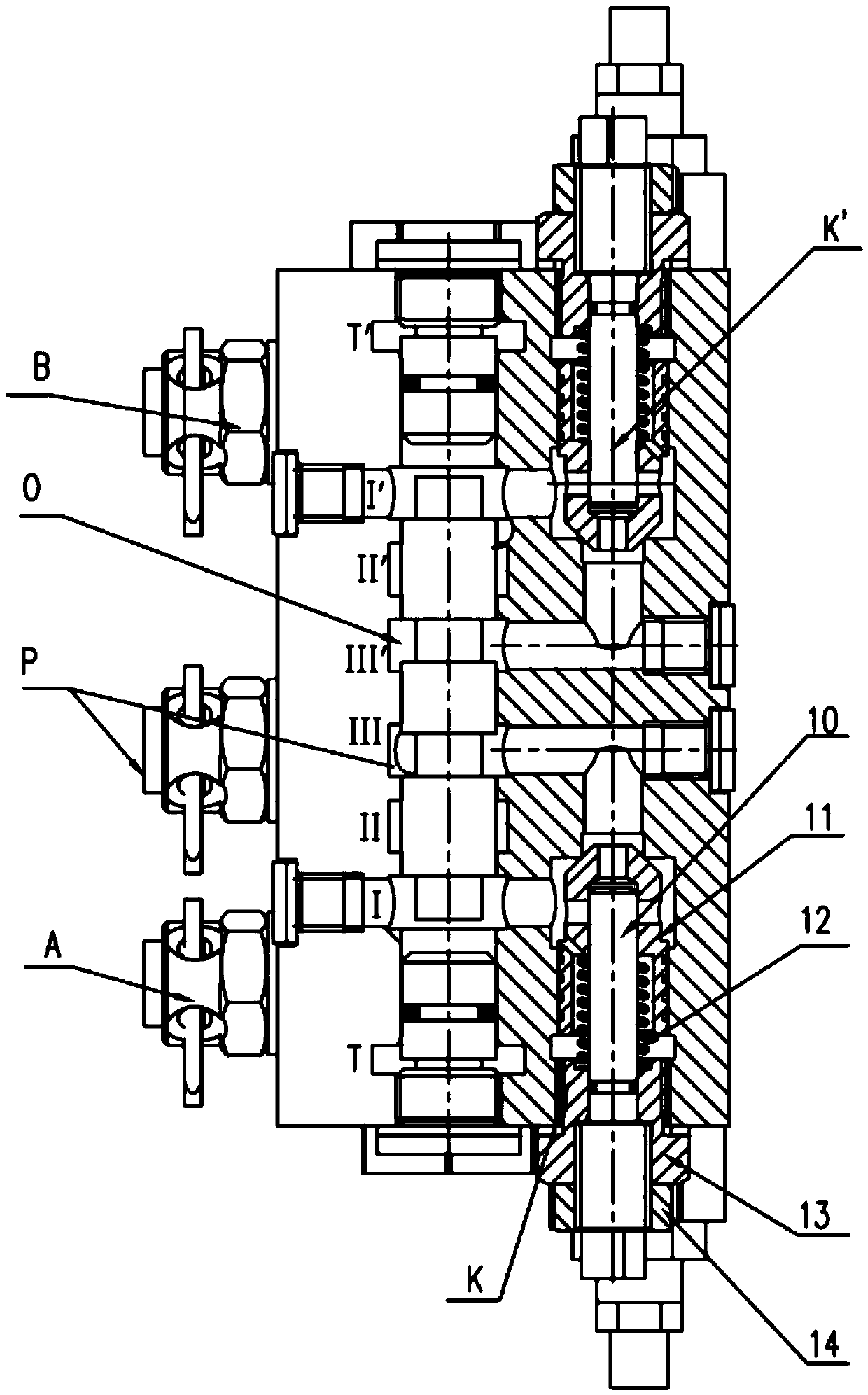 Two-way control valve suitable for height adjustment system of short wall shearer