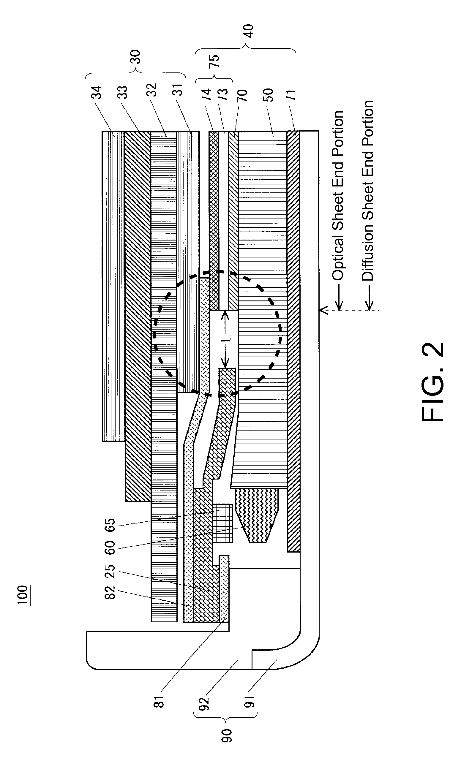 Illuminating device and display device provided with same