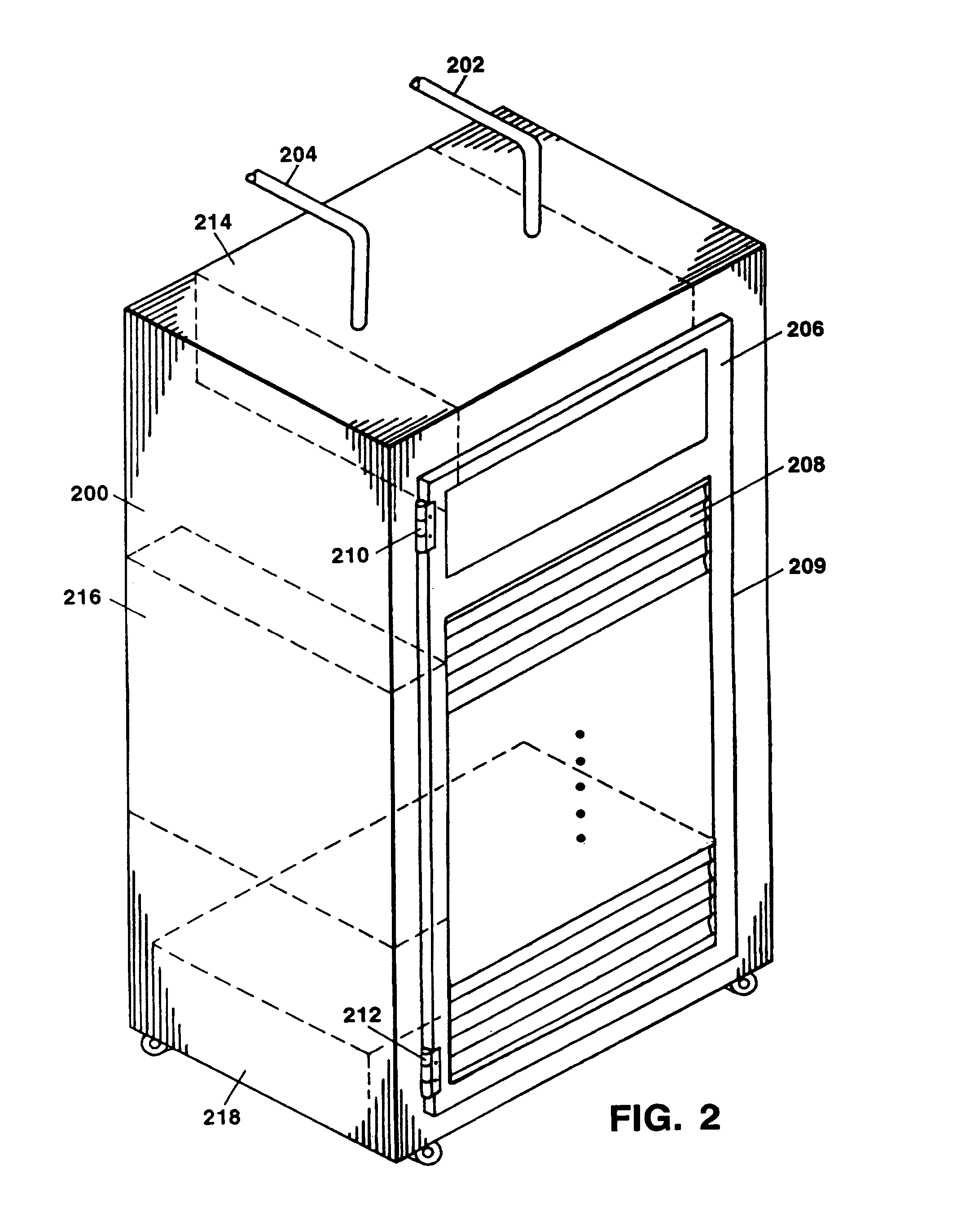 Self-cooled electronic equipment enclosure with failure tolerant cooling system and method of operation