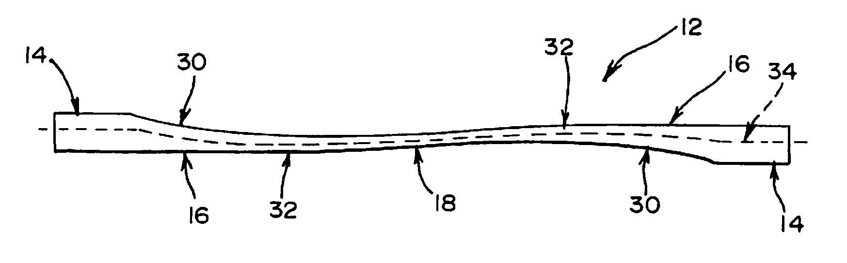 Intraluminal device with unsymmetric tapered beams