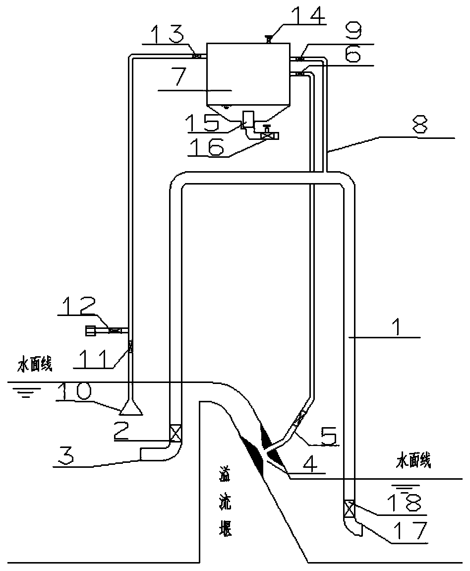 An energy-gathering water pumping device with a ball valve for controlling intake air volume and a water pumping method