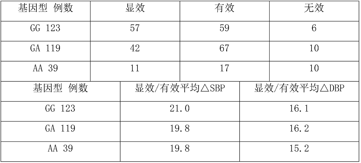 Application and kit of gene SNP locus used in hypertension individual medicine treatment genetype detection