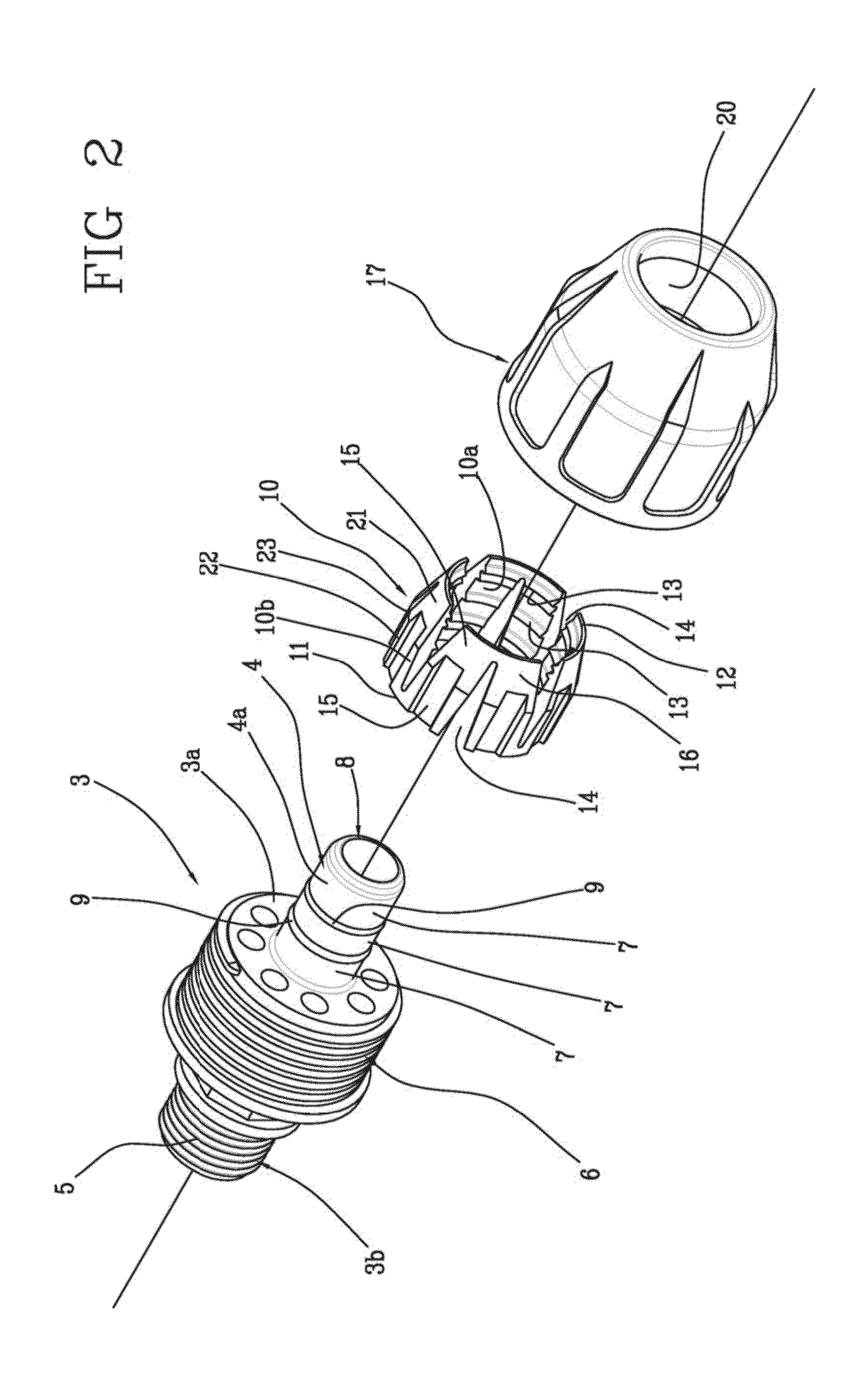 Connecting device for flexible pipes