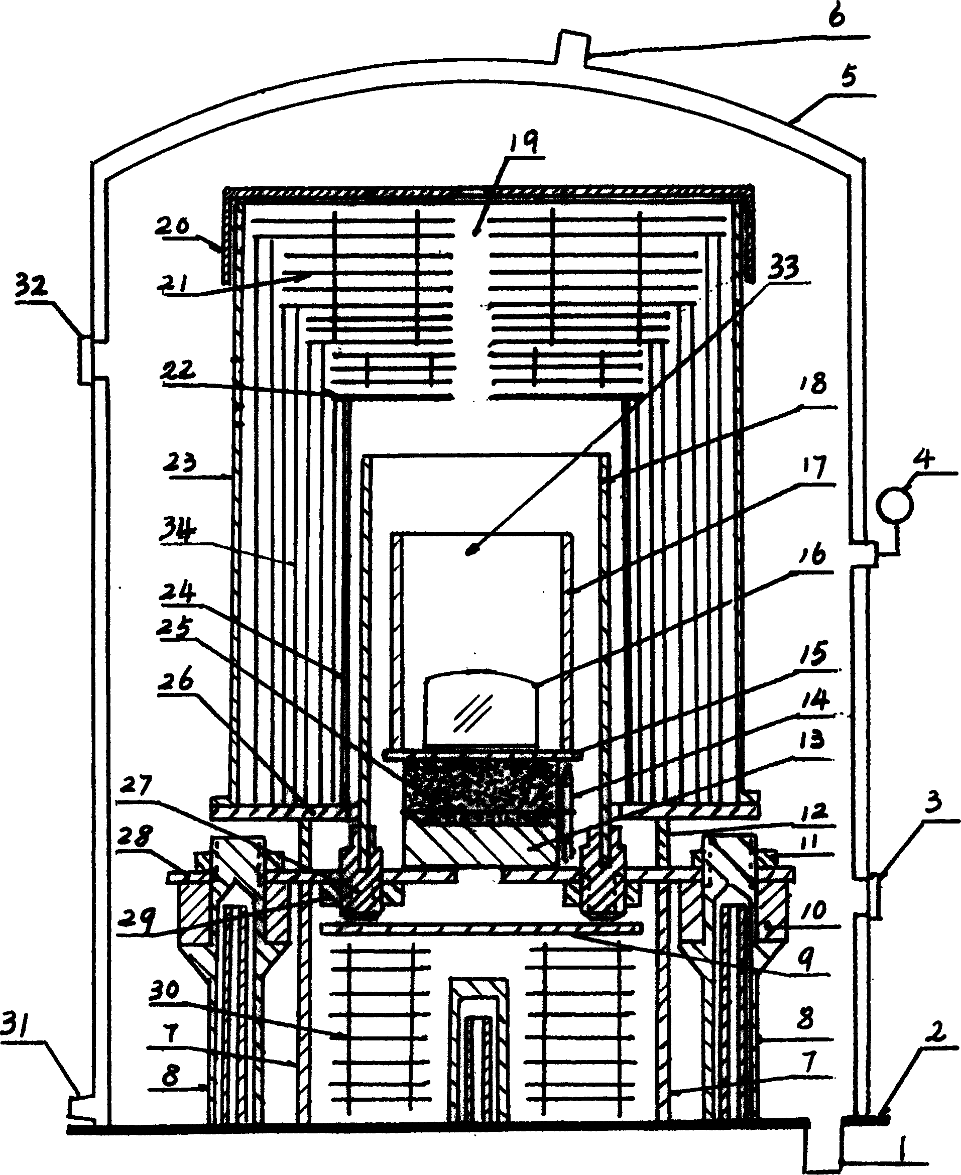 Apparatus for annealing of crystal with high temp. resistance