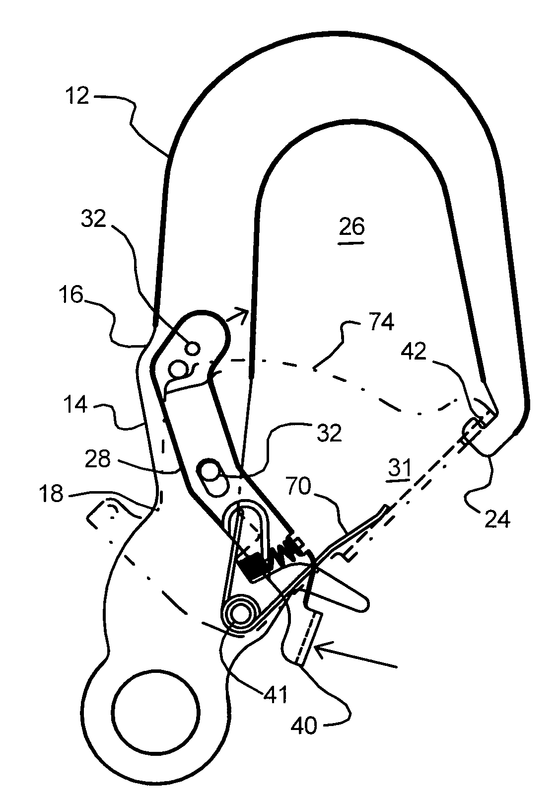 Snap hook with interlocking gate