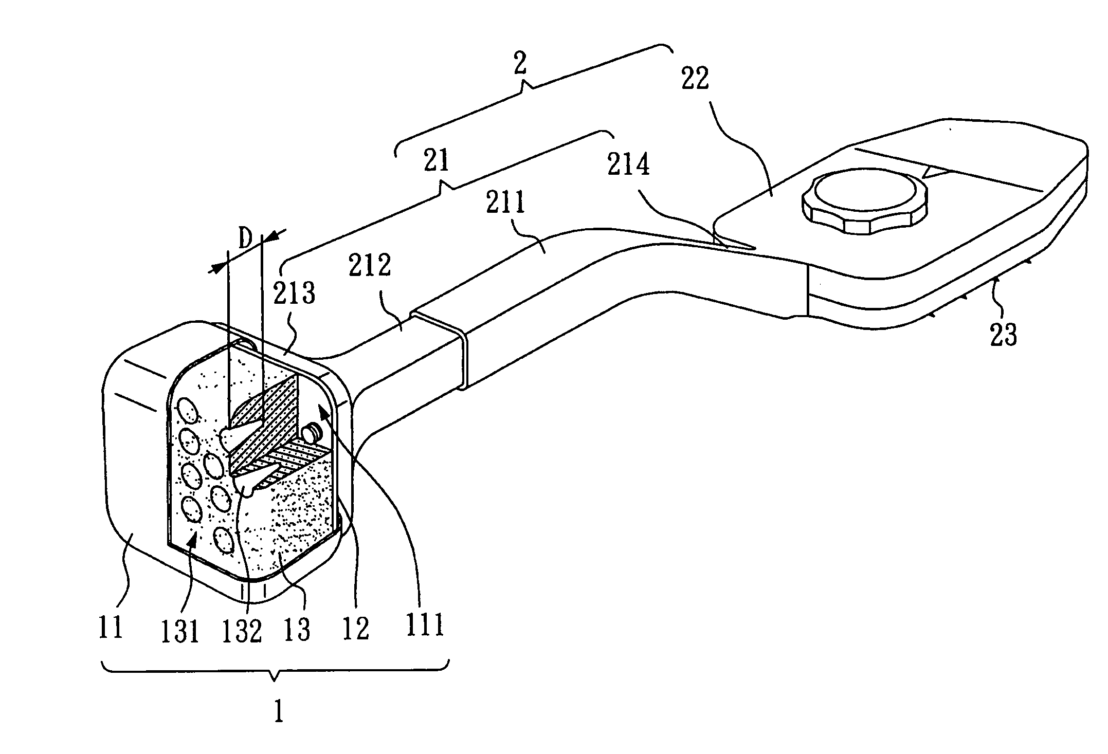 Cushion pad structure for a carpet installation tool