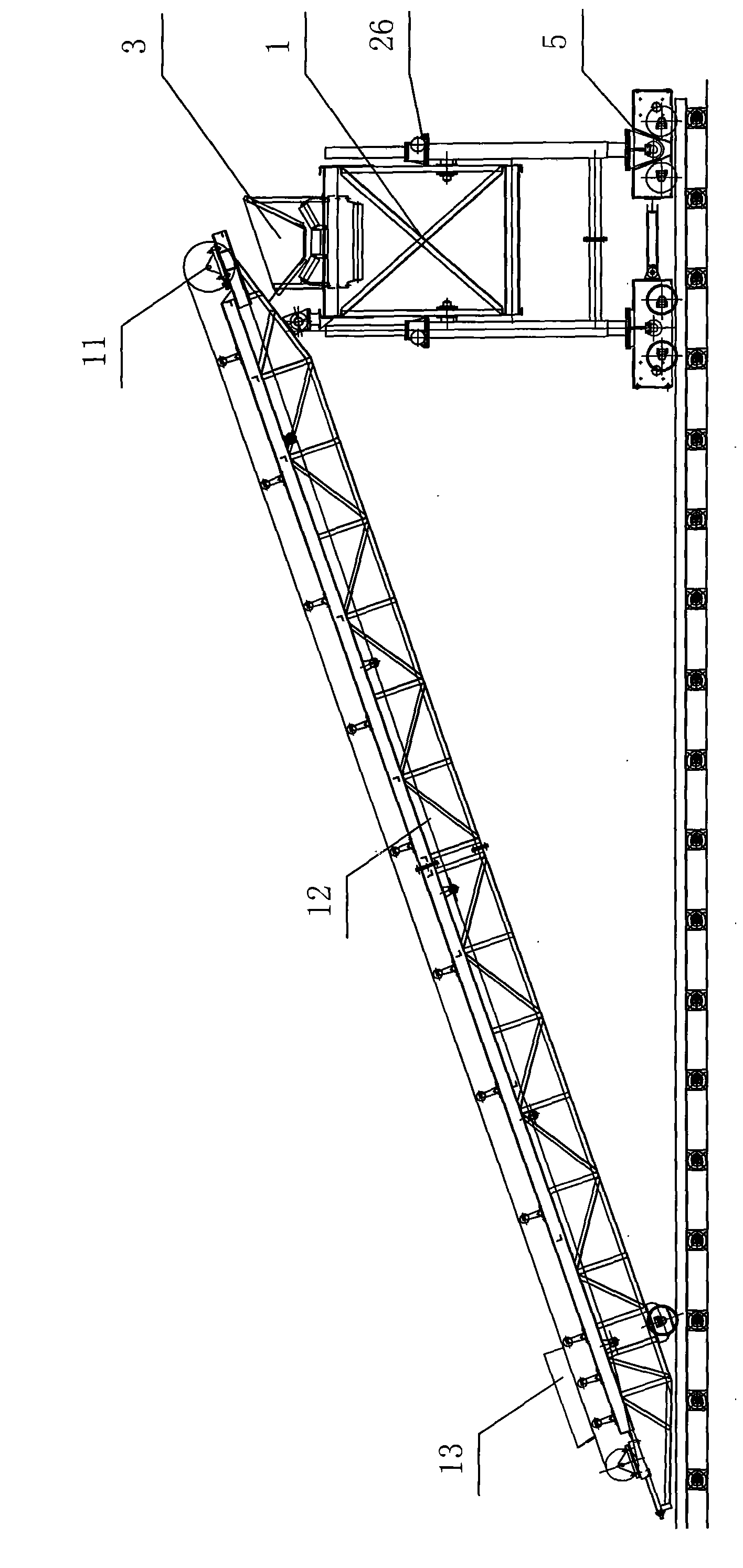 Large-span concrete slope masonry machine