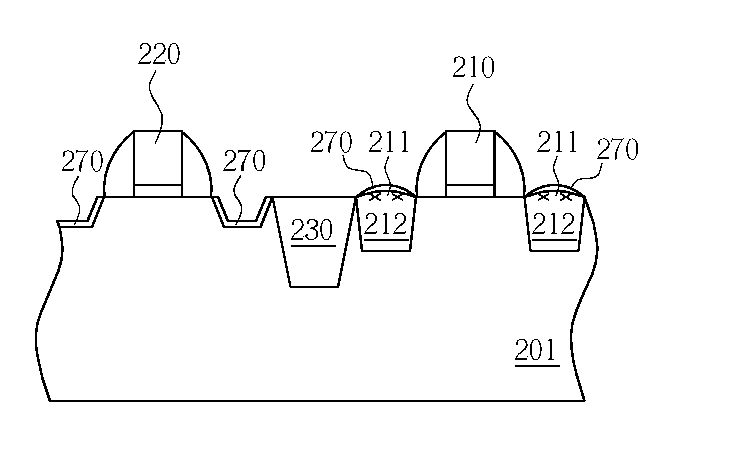 Method for selective formation of trench