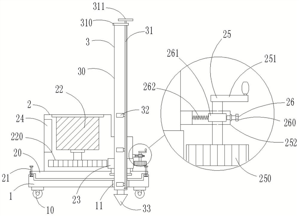 A mobile sampling device for detecting heavy metal pollutants in soil