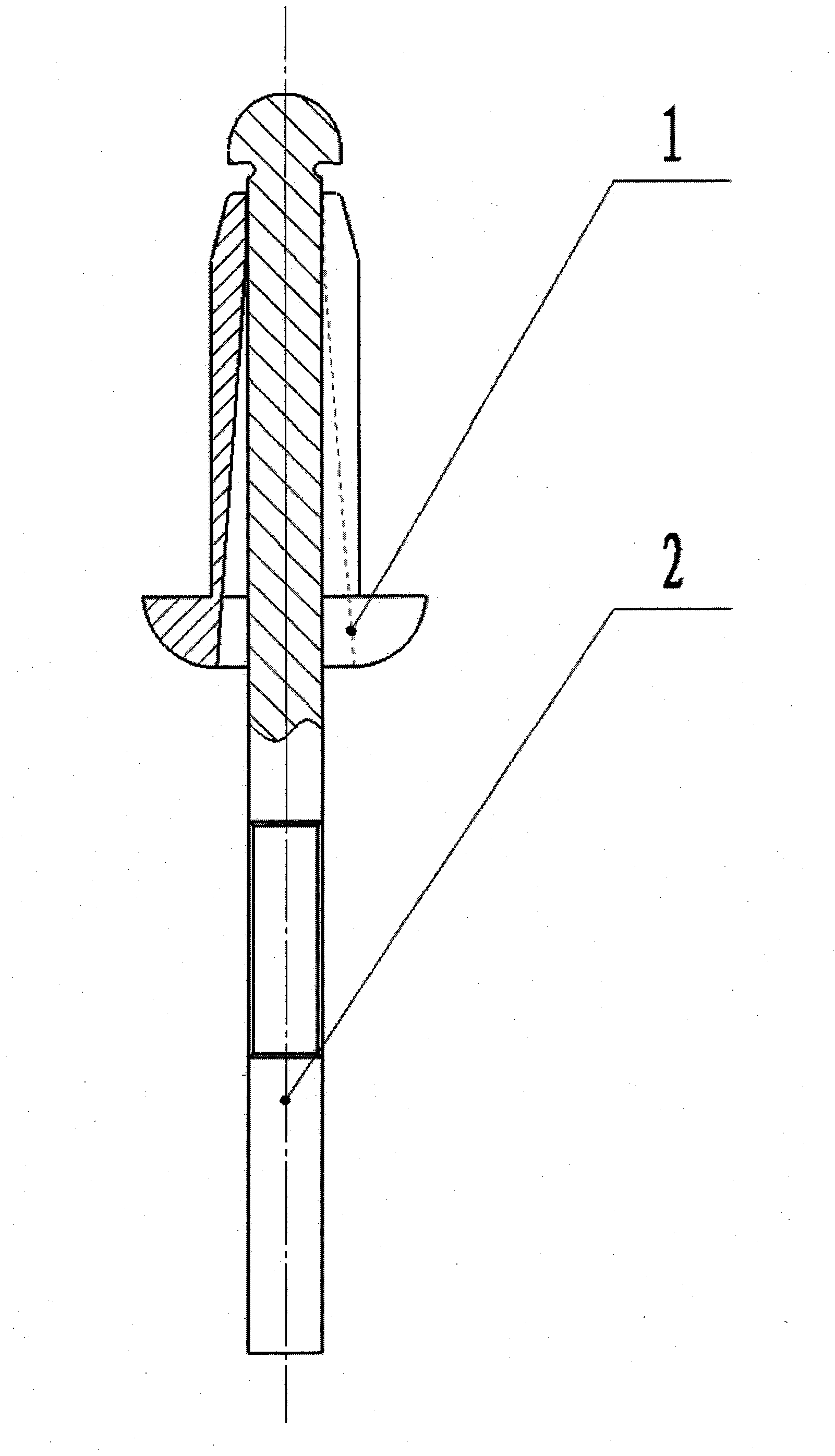 Circulation type rivet with rivet core