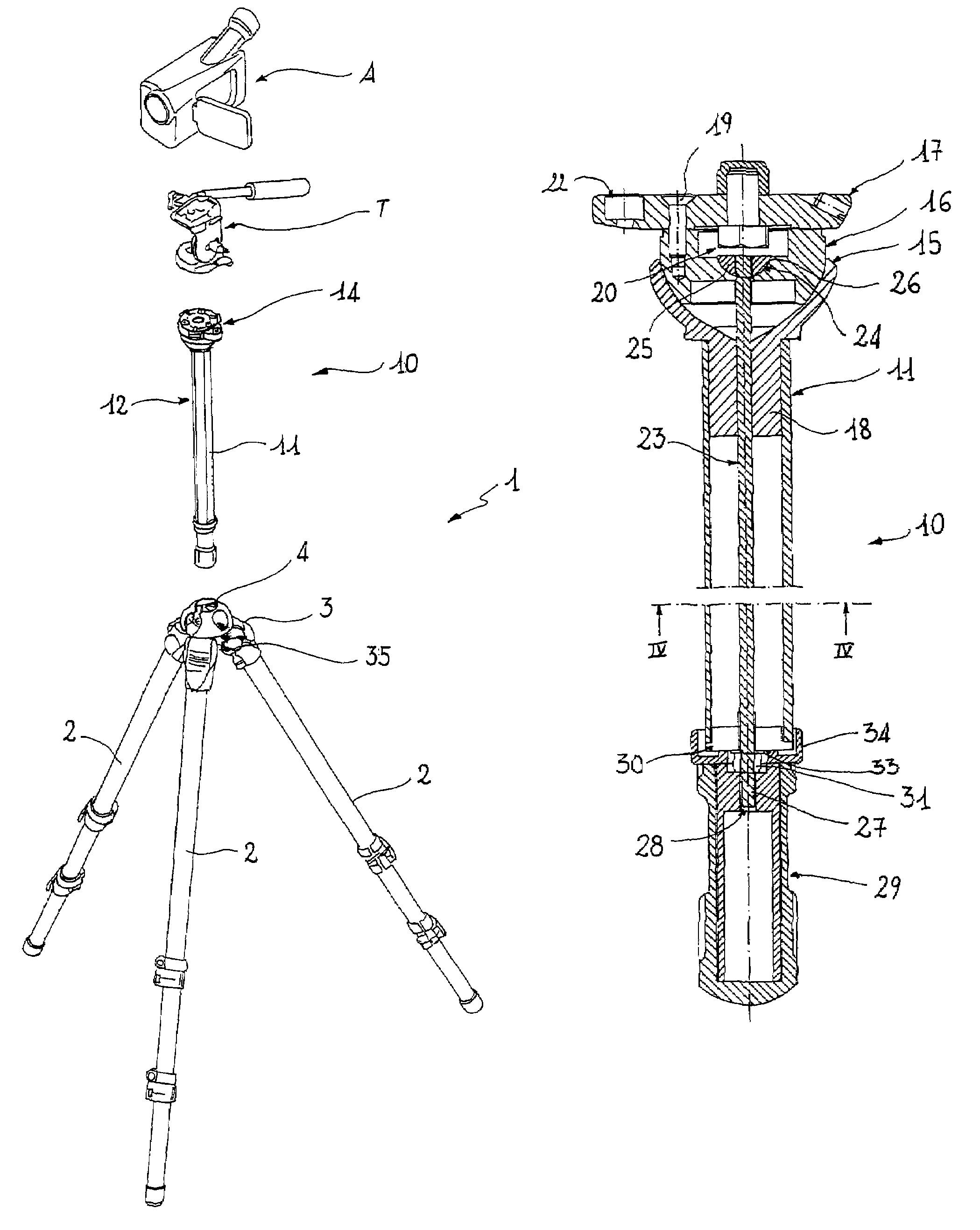 Support for apparatus in general and, in particular, for optical or photographic apparatus and the like