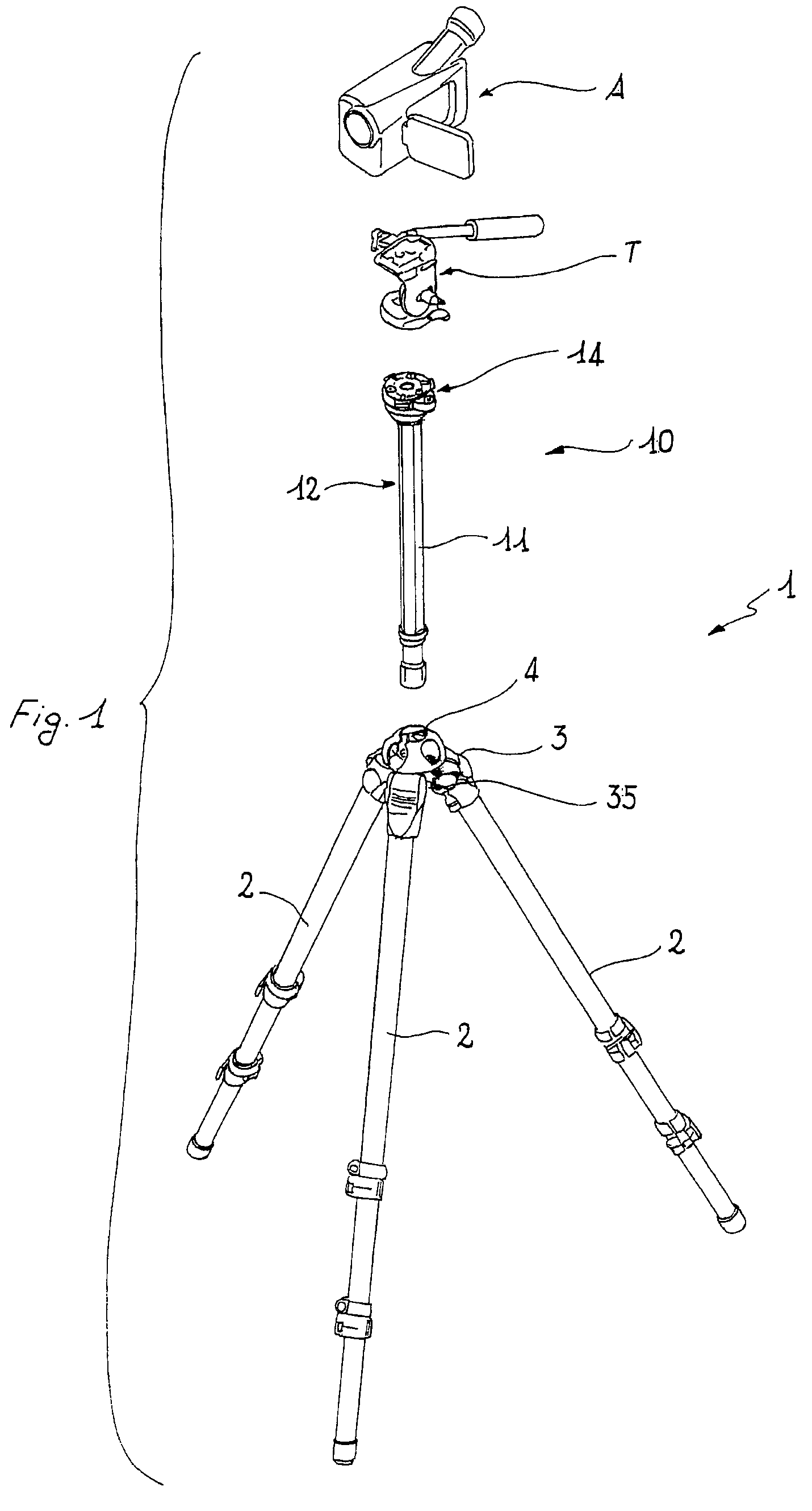 Support for apparatus in general and, in particular, for optical or photographic apparatus and the like