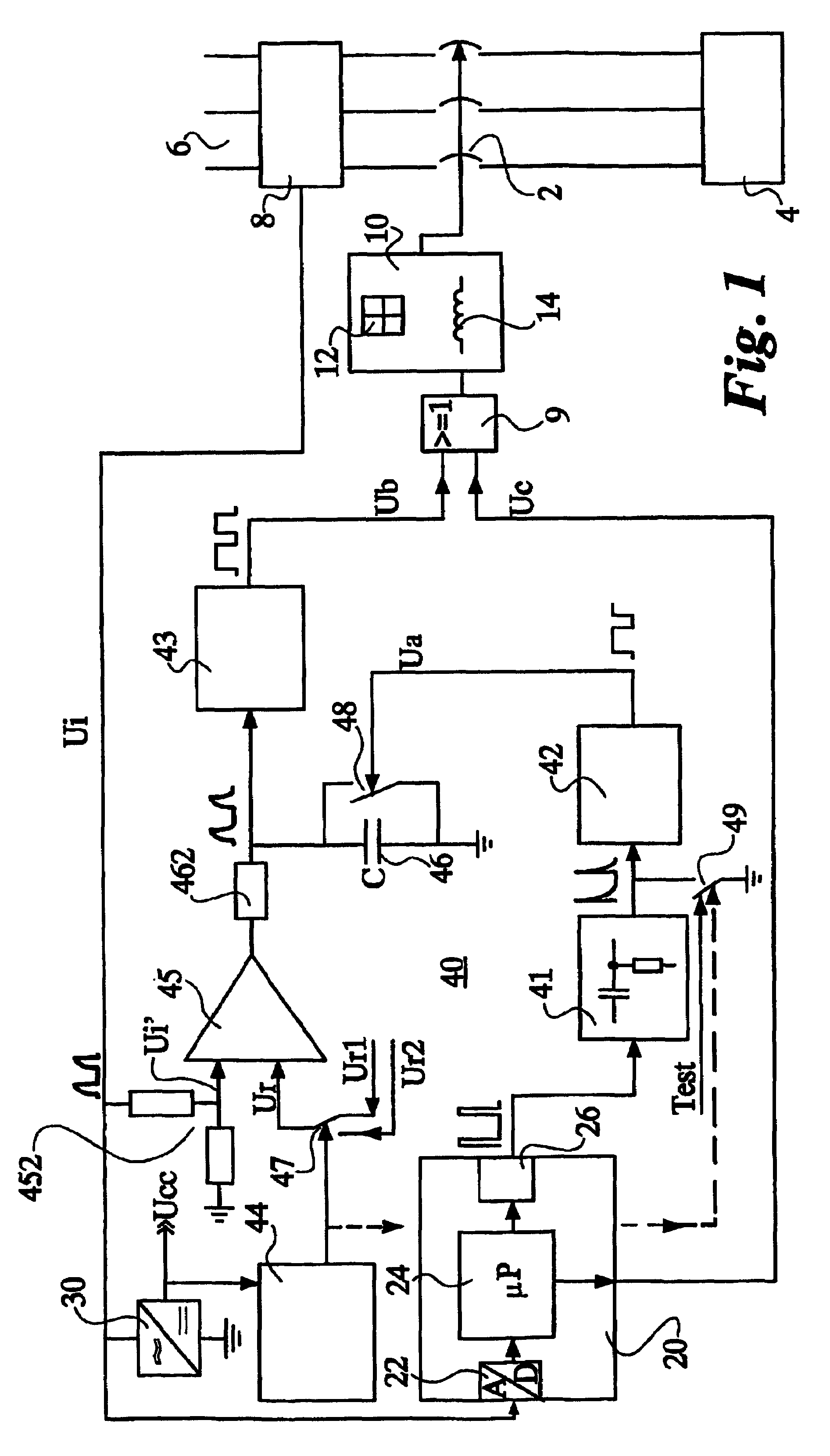 Circuit breaker having a microprocessor-controlled tripping device and a bypass circuit