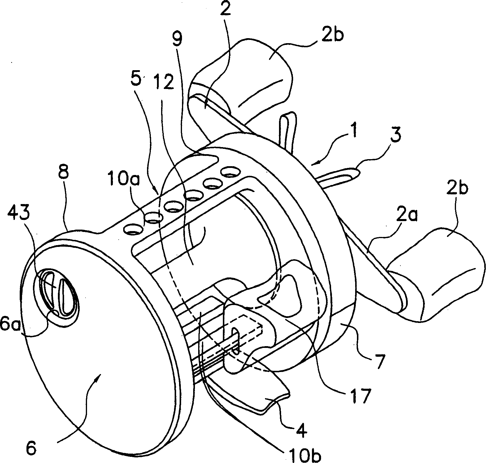 Brake device of double-bearing reel