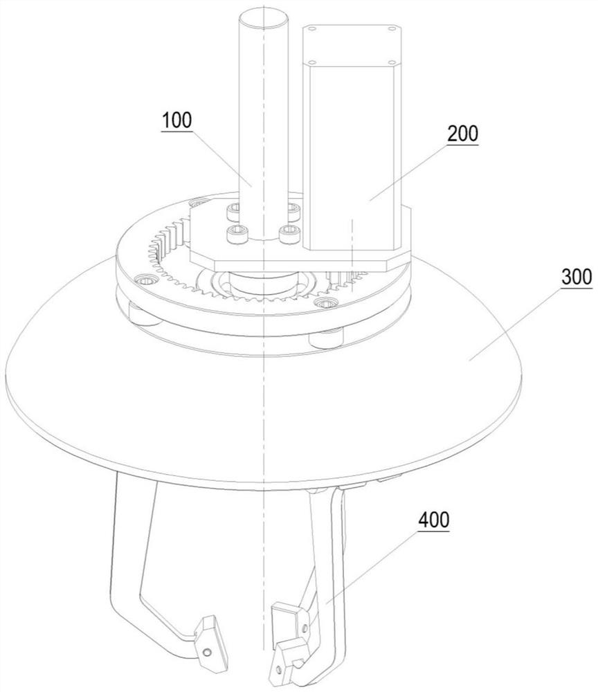 Mechanical claw based on dish-shaped multi-line Archimedes screw pair