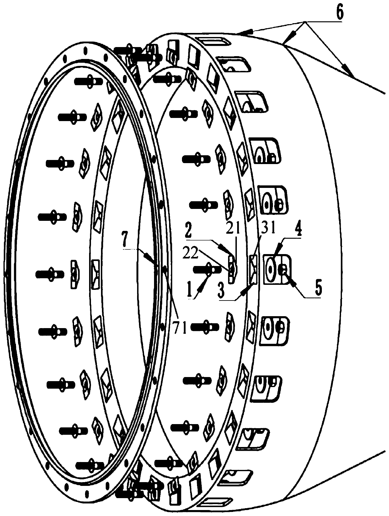 Connecting structure and exhaust system of aeroengine including the connecting structure